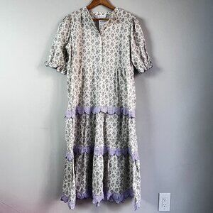 Shop The Mint Floral Gingham Ruffle Midi Dress XL